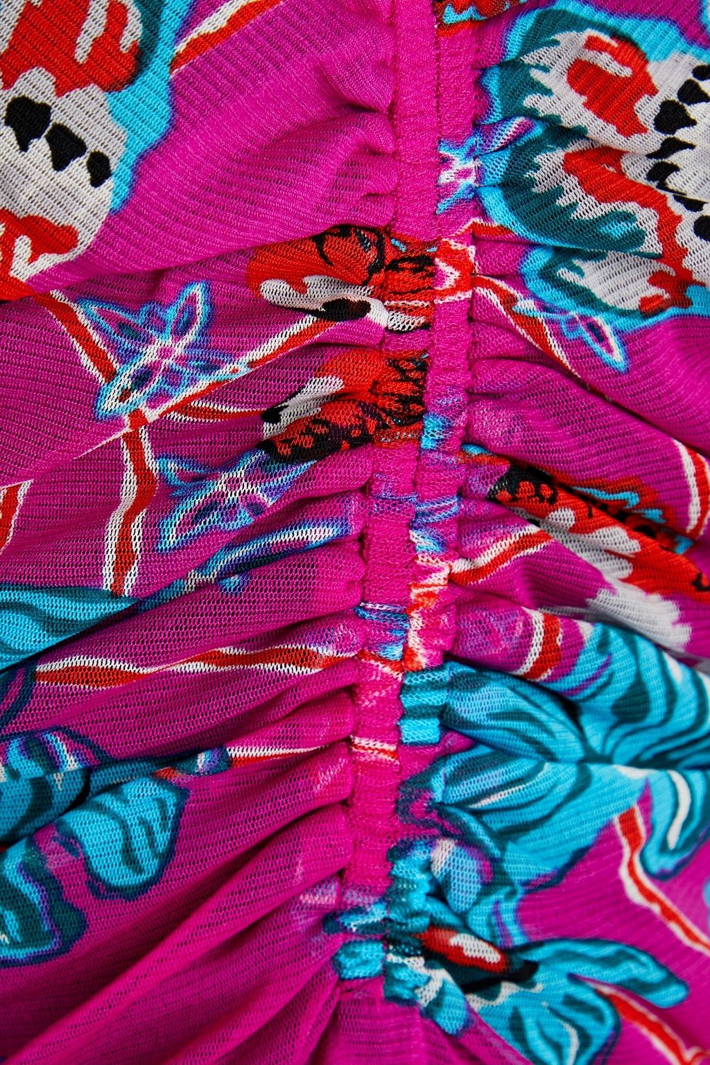 DIANE VON FURSTENBERG فستان من شبك مطاط بتاثير مزموم مزين بطبعات