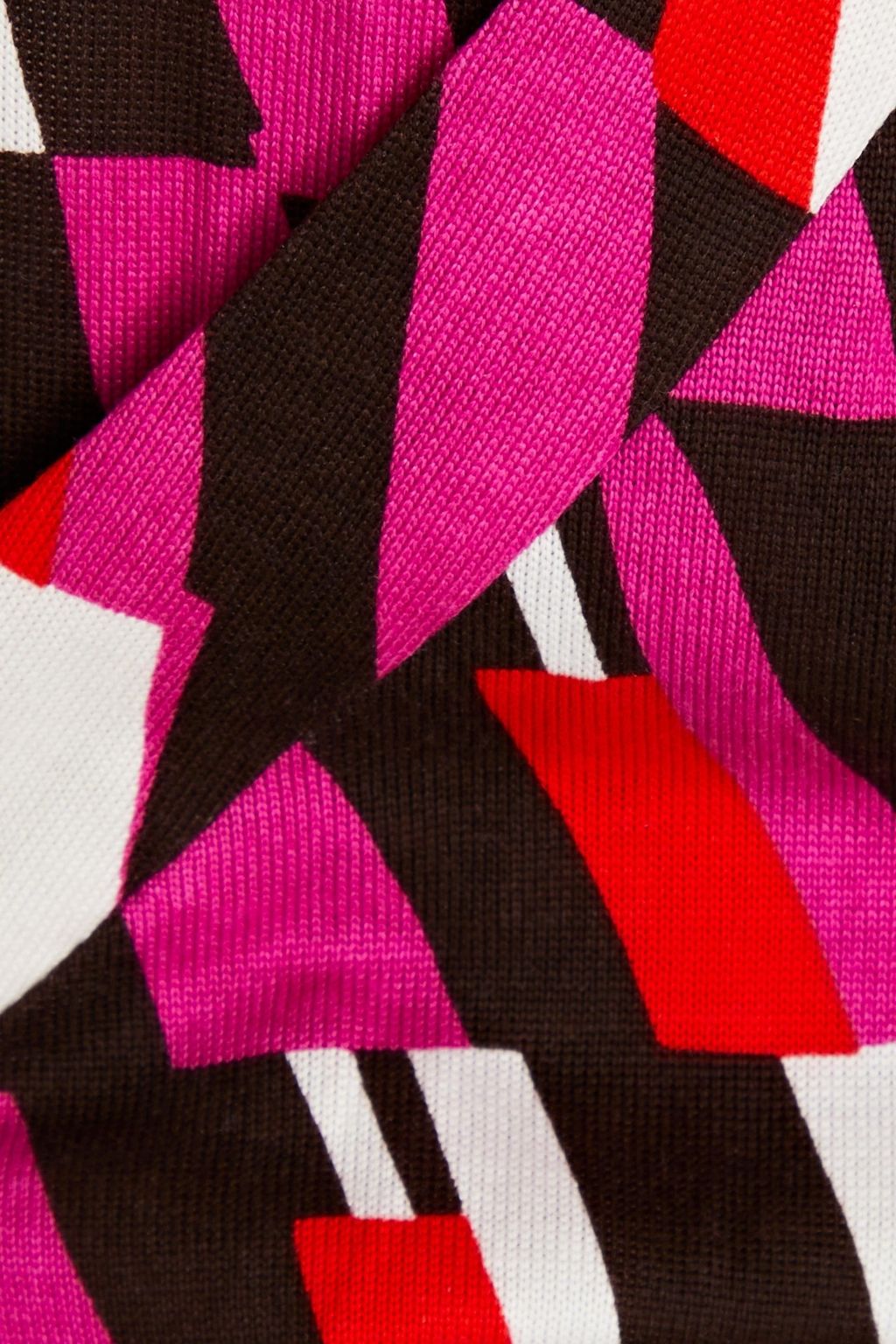 DIANE VON FURSTENBERG 플로럴 프린트 실크 저지 랩 드레스