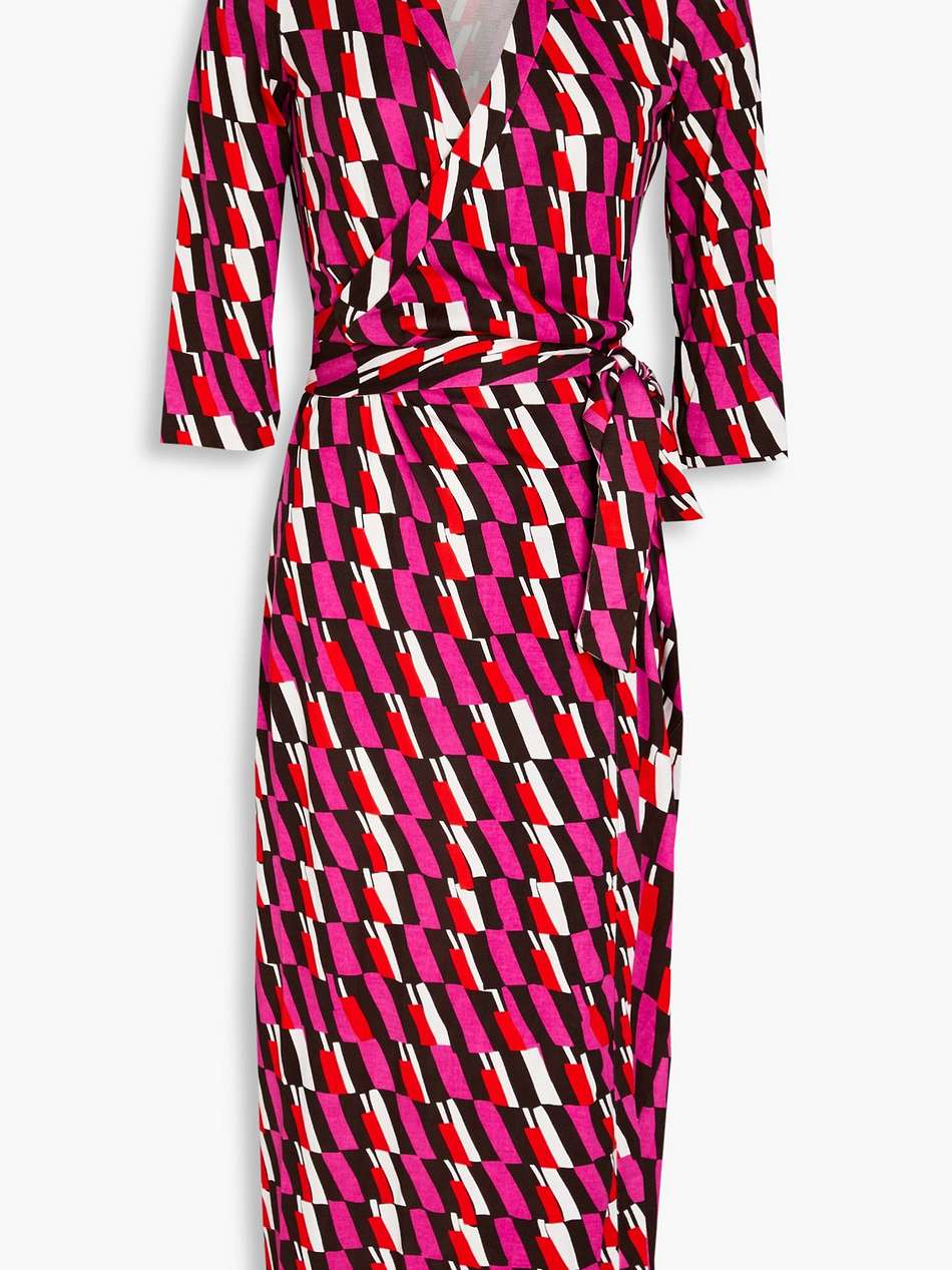 abigail printed silk-jersey midi wrap dress