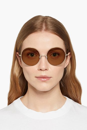 Round-Frame Gold-Tone and Tortoiseshell Acetate Sunglasses