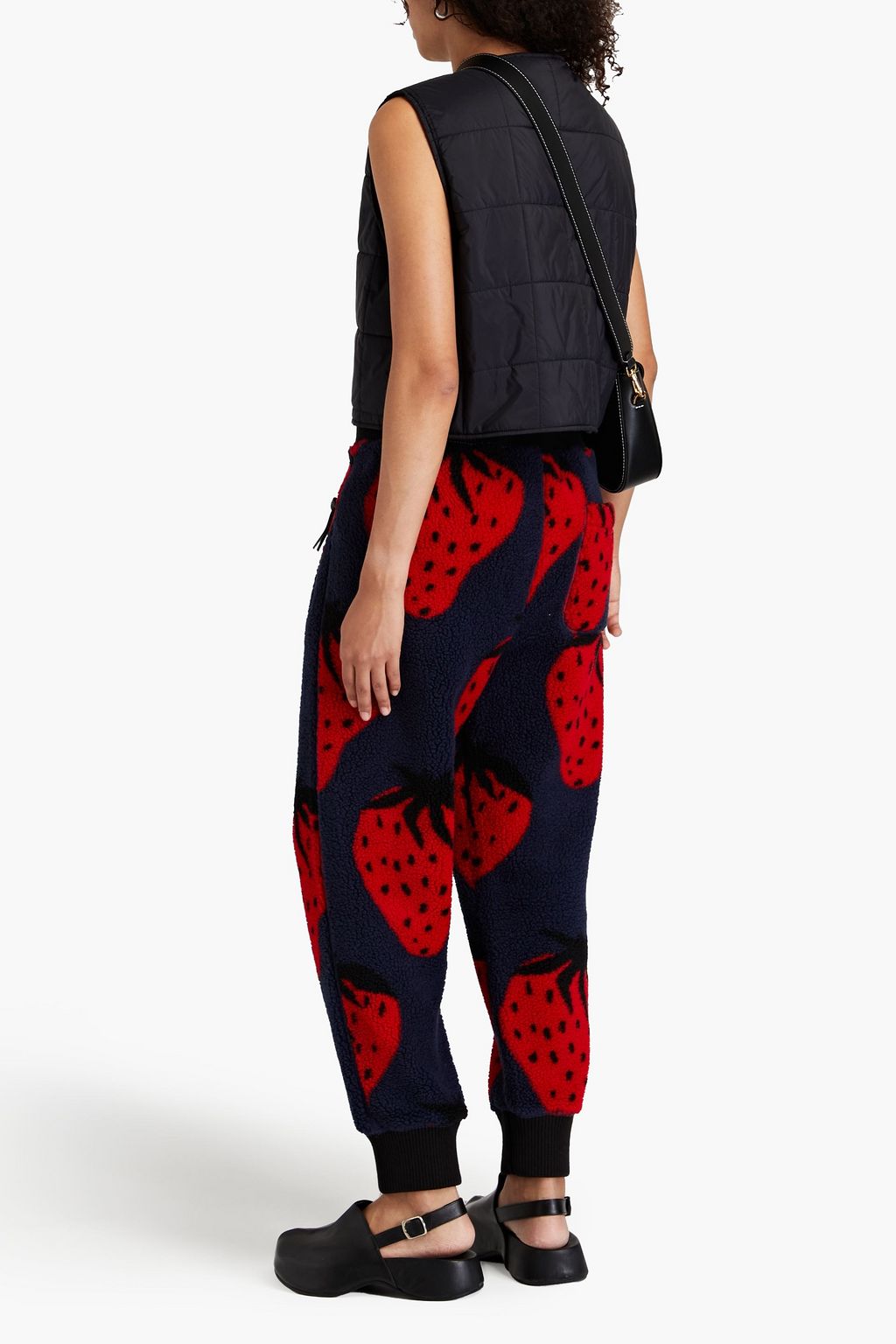 JW ANDERSON بنطال رياضي من صوف ناعم مزين بطبعات