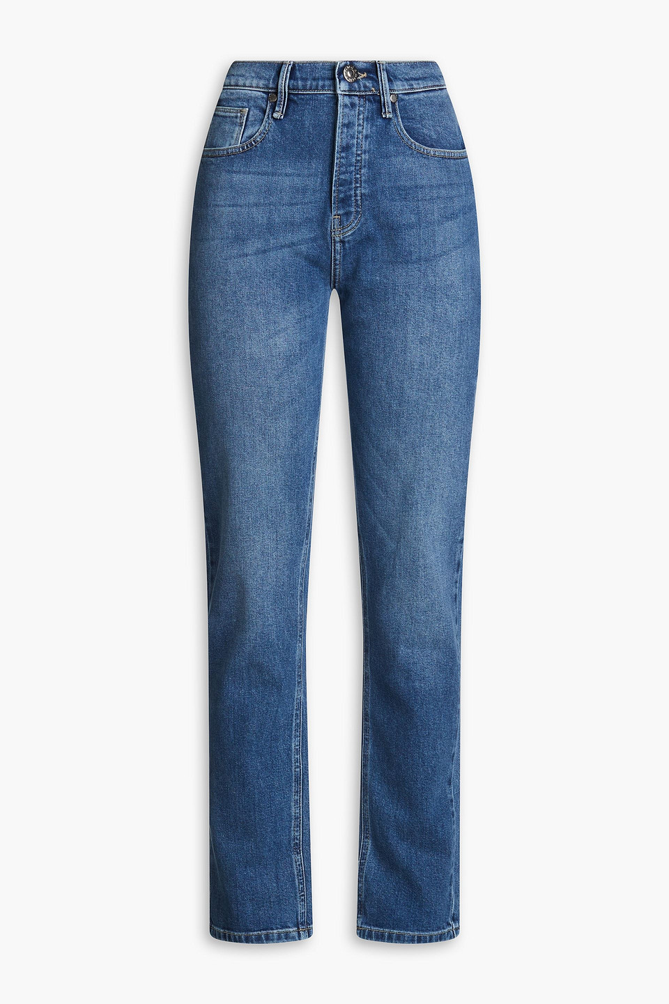 Tomorrow Denim Teresa High-rise Slim-leg Jeans In Mid Denim