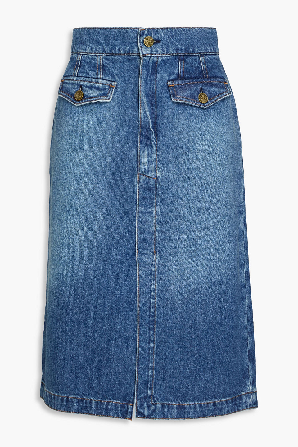 Frame Denim Shirt In Mid Denim