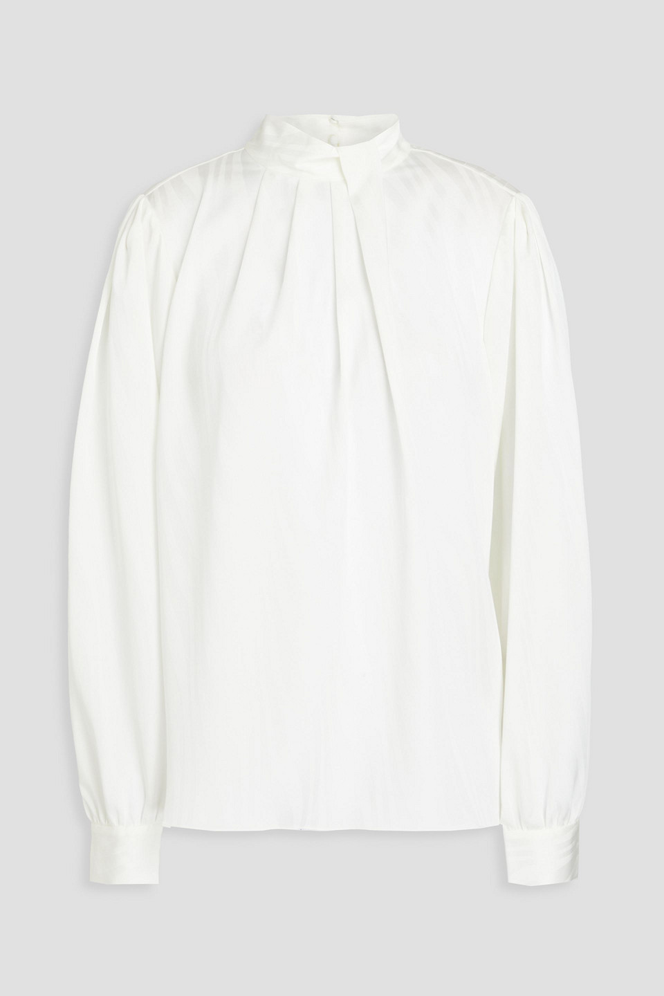 Frame Gillian Pleated Jacquard Top In White