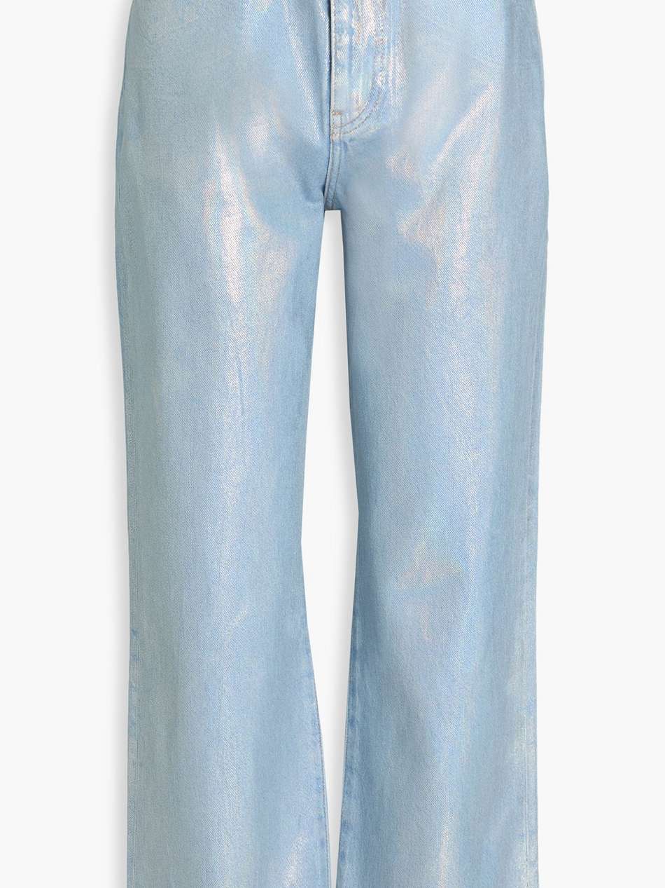 le jane crop iridescent-effect high-rise straight-leg jeans
