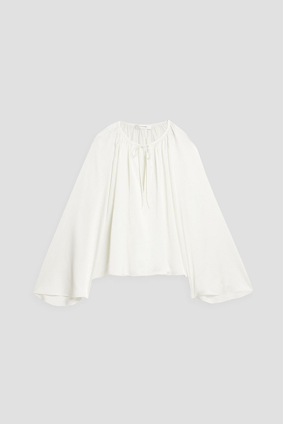 Frame Satin Blouse In Ivory