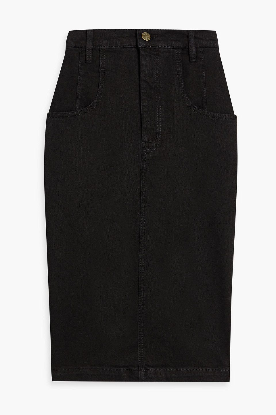 Frame Denim Pencil Skirt In Black