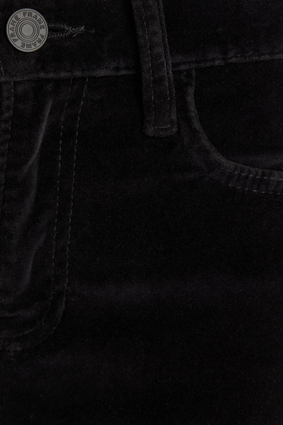 Frame Le High Flare Velvet Flared Pants In Black