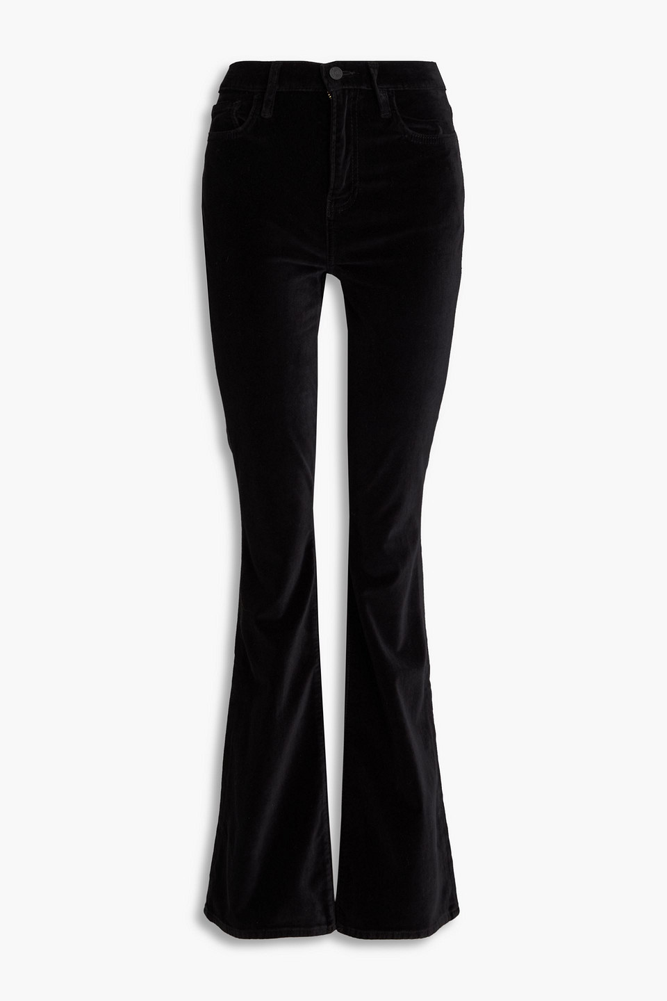 Frame Le High Flare Velvet Flared Pants In Black
