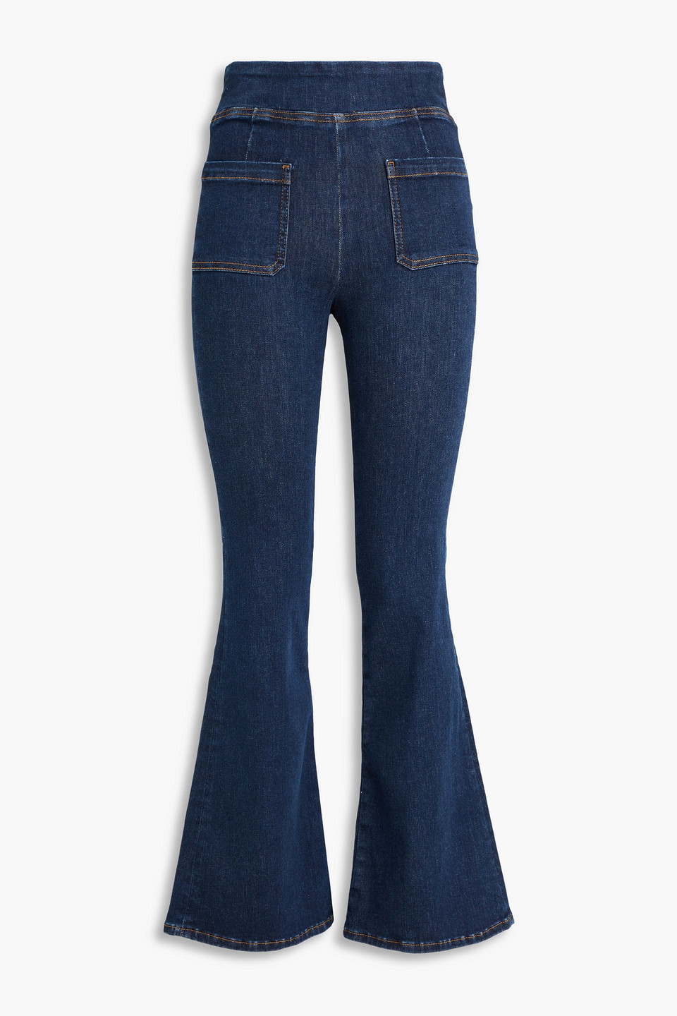 Frame Bardot Mid-rise Flared Jeans In Dunkelblauer Denim