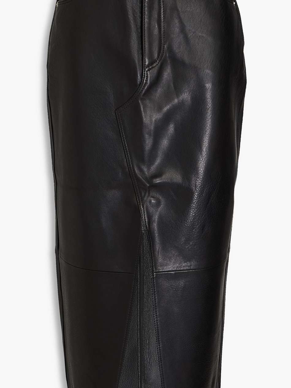 leather midi pencil skirt