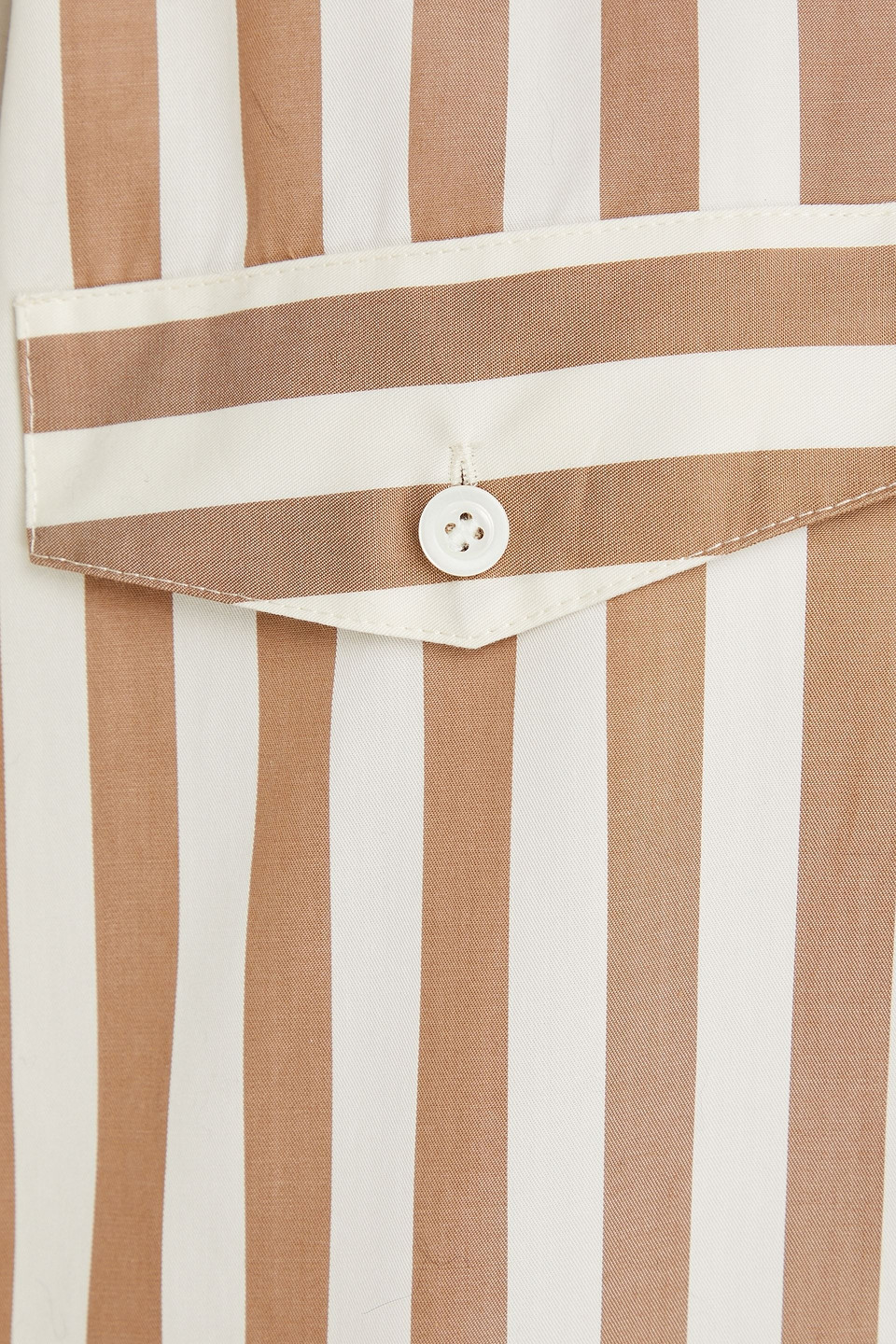 Frame Cotton Striped Shirt In Light Brown