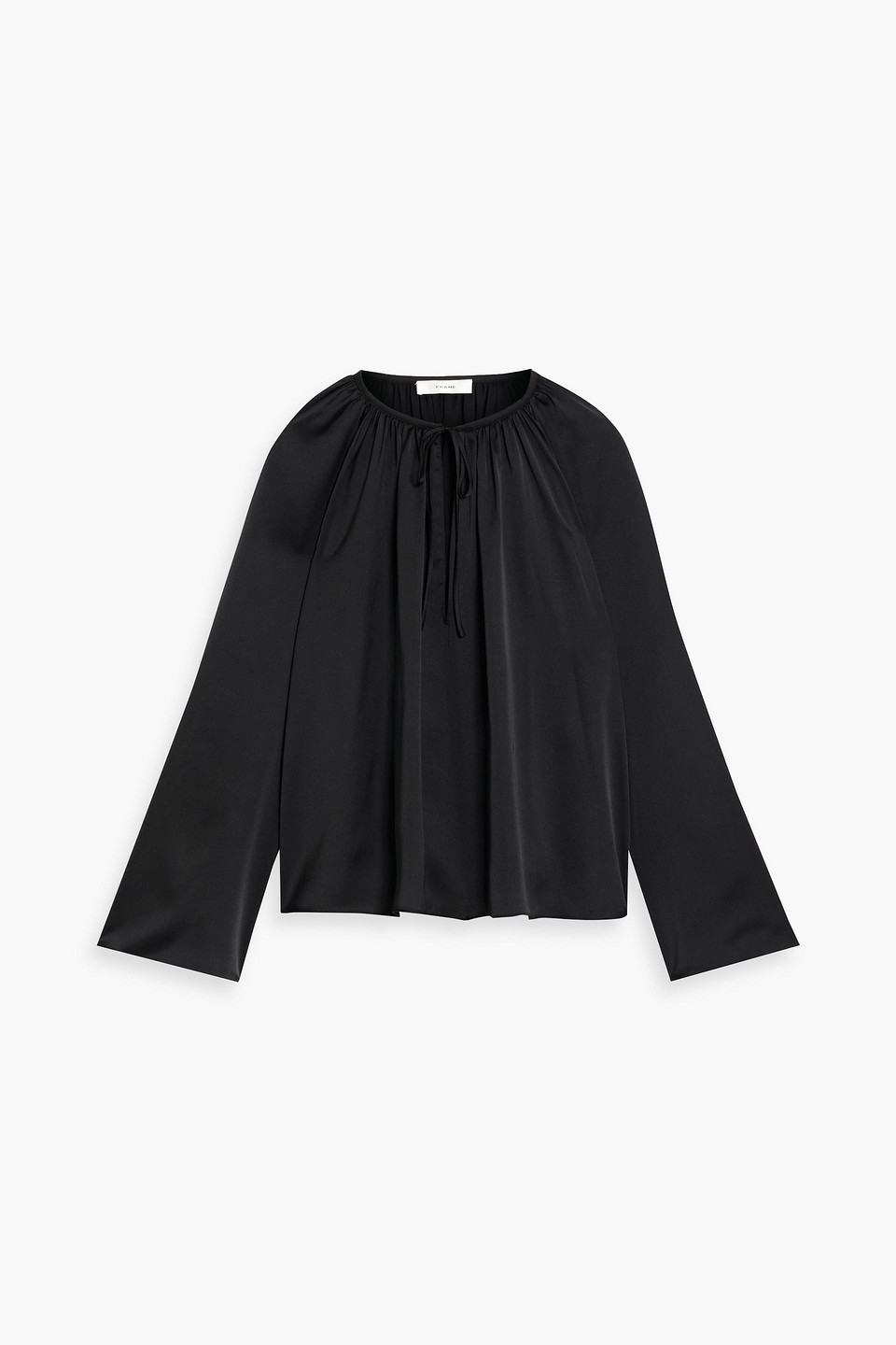 Frame Satin Blouse In Black