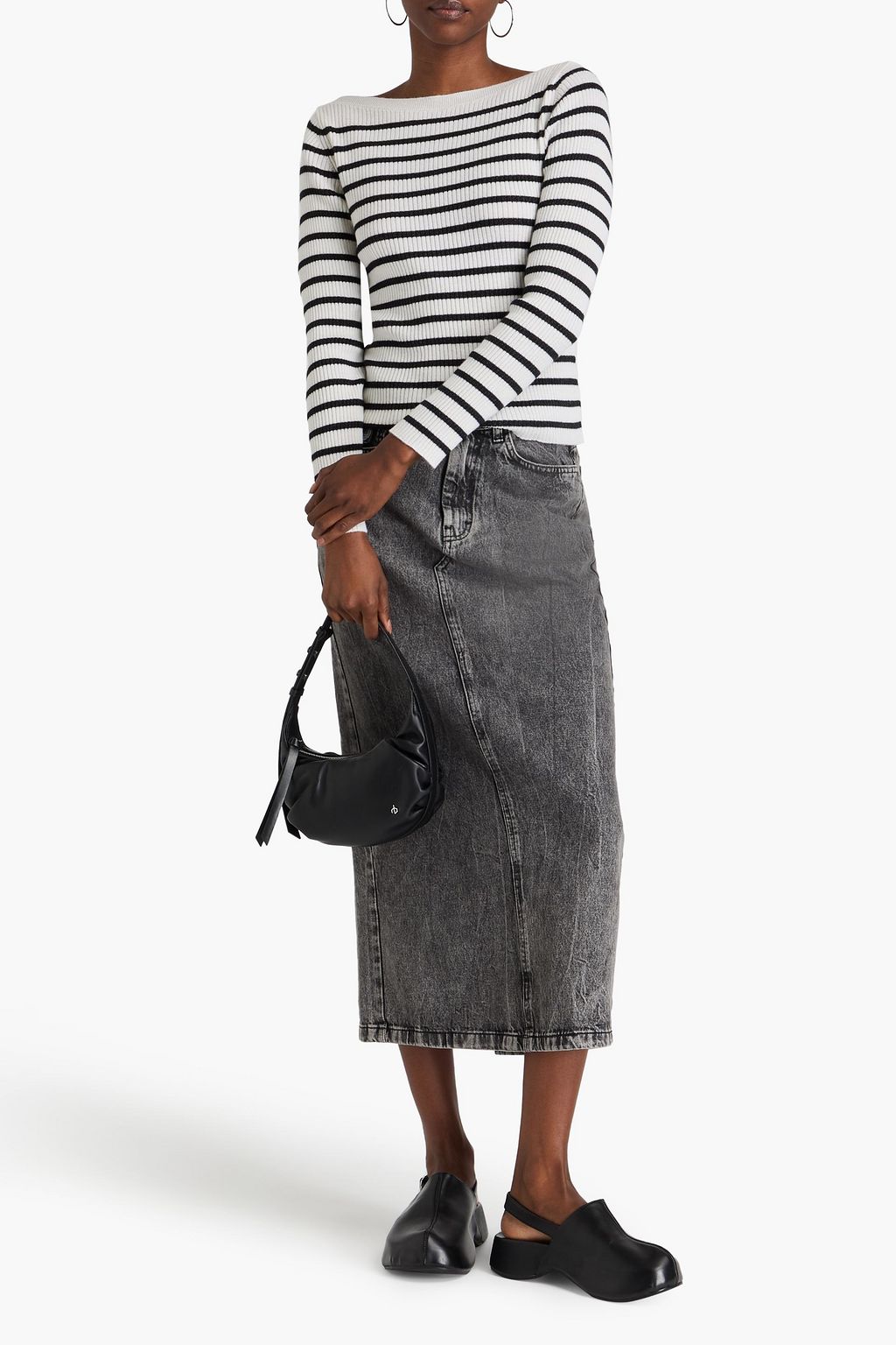 FRAME Striped wool, cashmere and silk-blend sweater