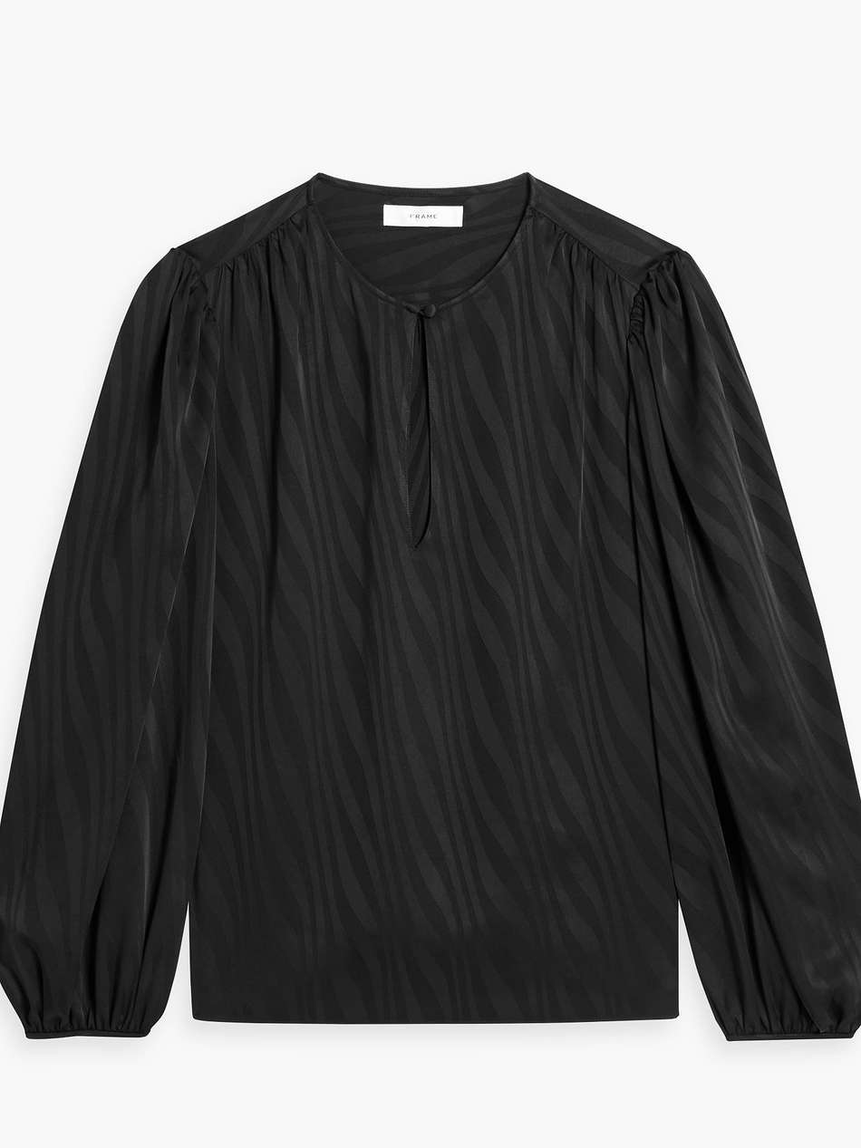 satin-jacquard blouse