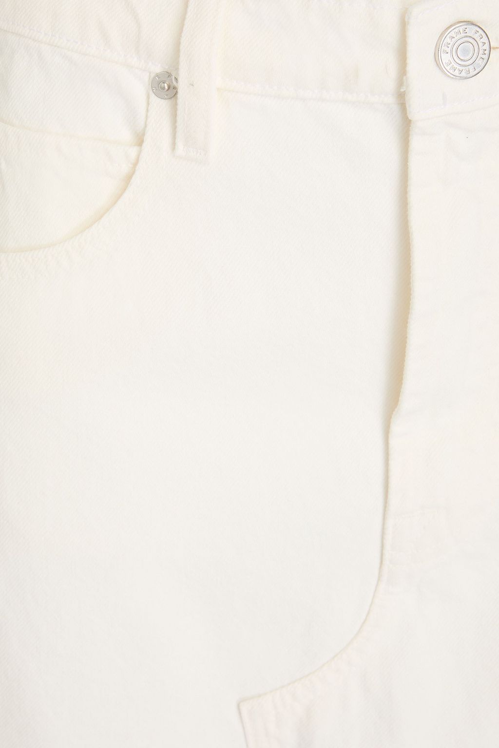 FRAME The Midaxi frayed denim midi skirt