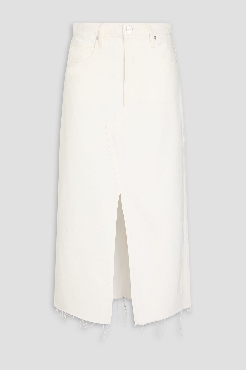 The Midaxi frayed denim midi skirt