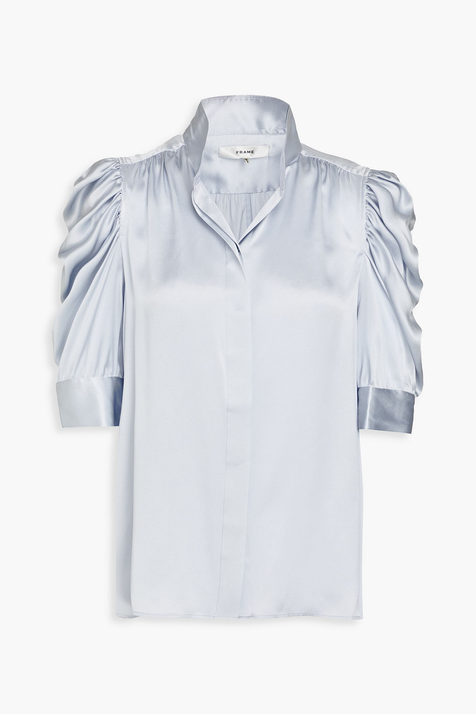 Frame Gillian Silk-satin Shirt In Sky Blue