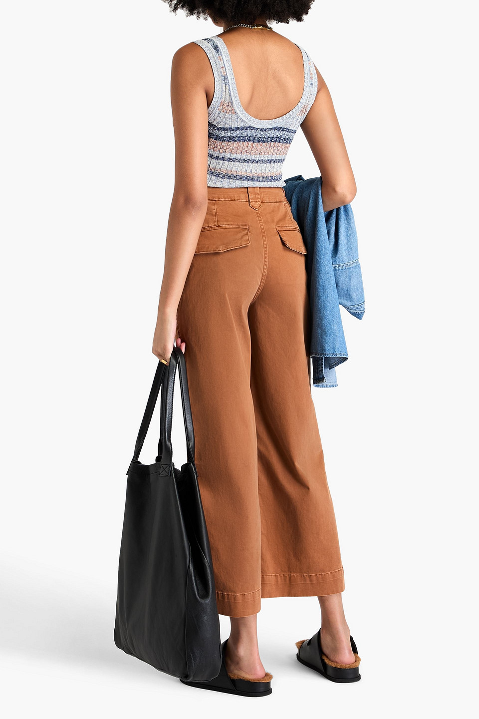 Frame Utility Relaxed Fit Straight Leg Ankle Jeans In Tan