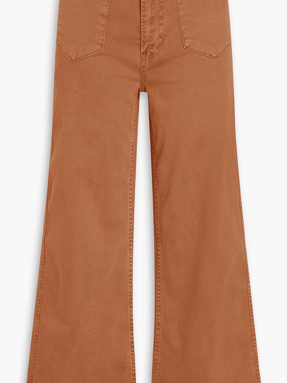 cropped cotton-blend twill straight-leg pants