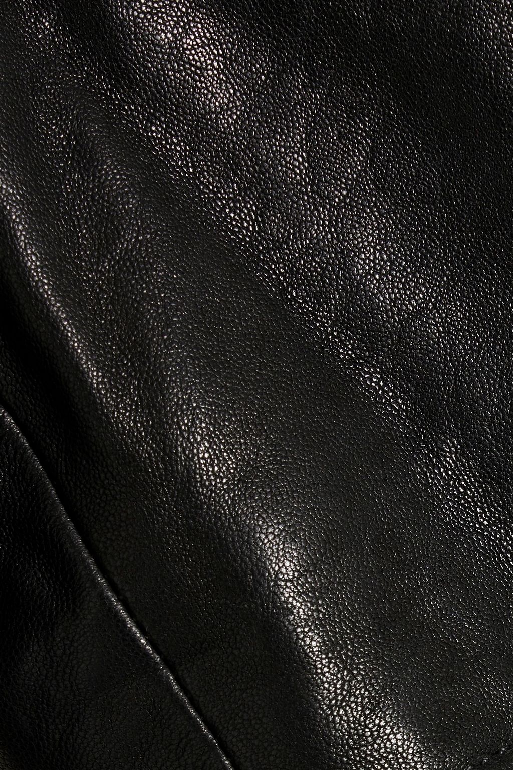 FRAME Cropped textured-leather jacket
