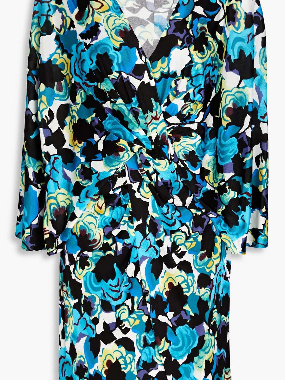 emmaline twist-front printed jersey mini dress