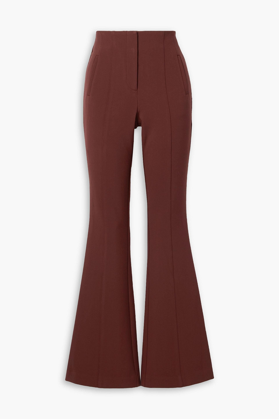 Veronica Beard Azariah Stretch-crepe Flared Pants In Brown