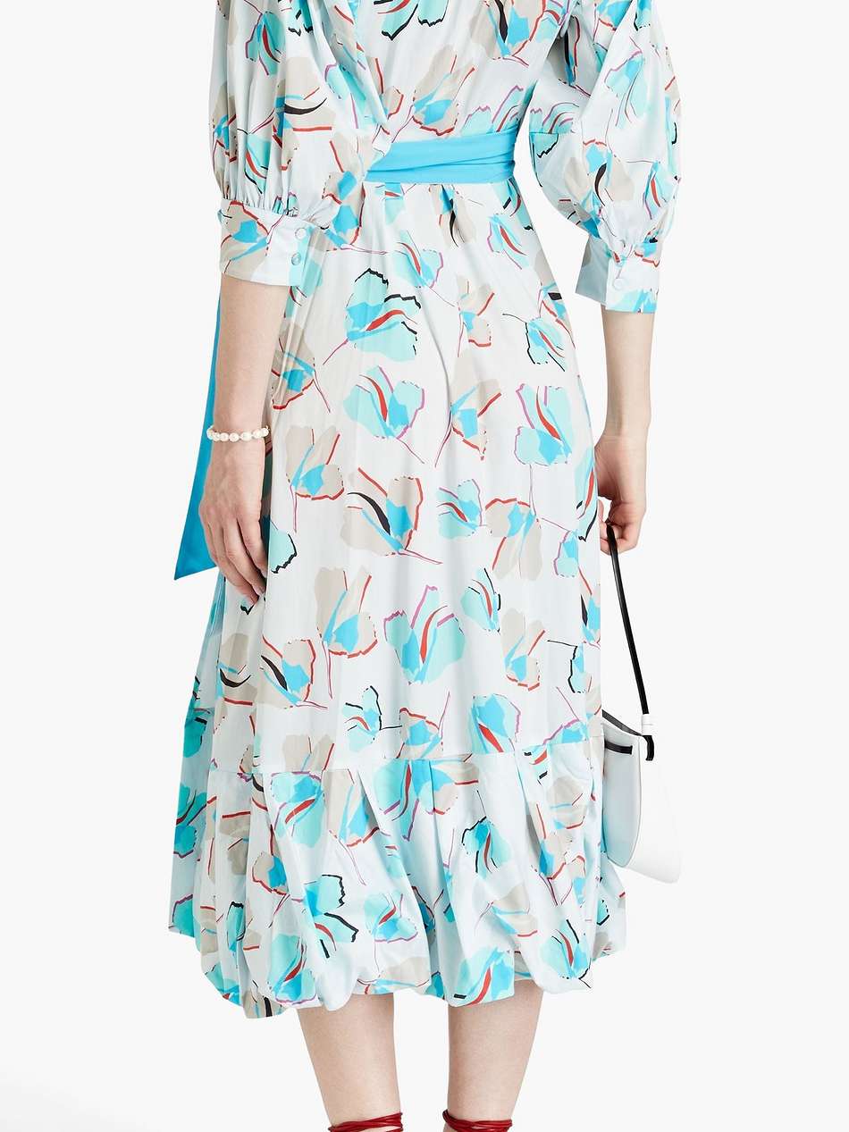 roxanna printed cotton-blend poplin midi wrap dress