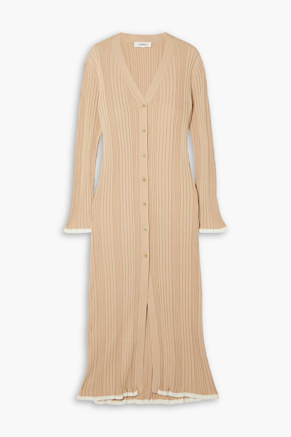 Emiliana ribbed silk and cotton-blend midi dress