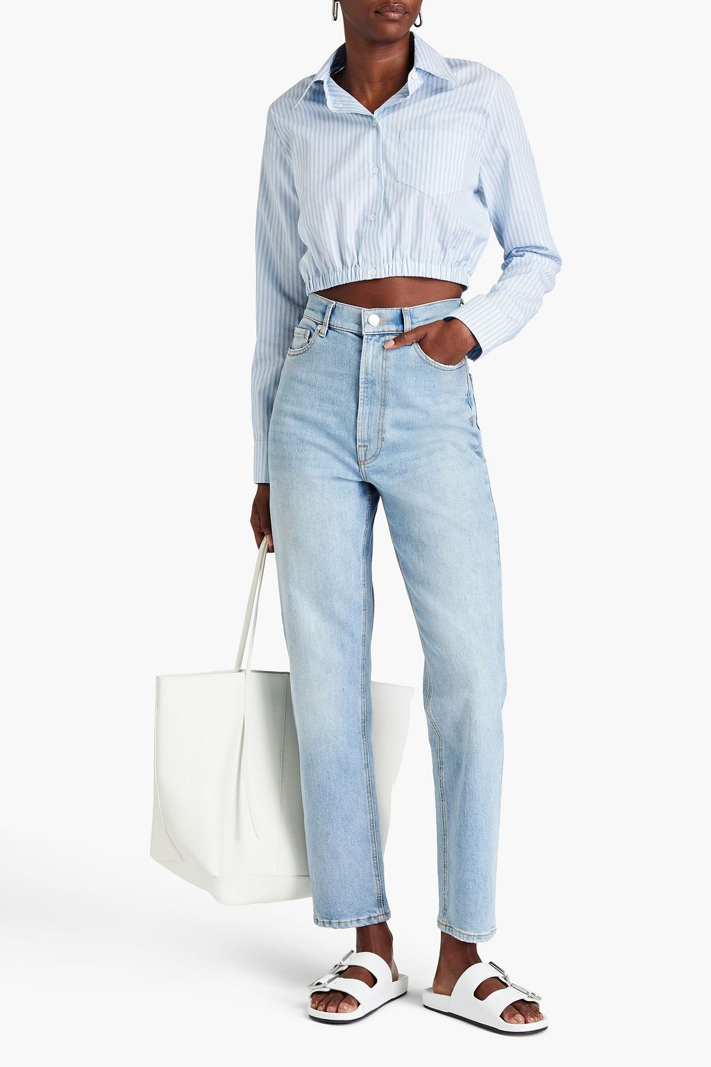 TOMORROW DENIM جينز بخصر عالٍ وأرجل مستقيمة