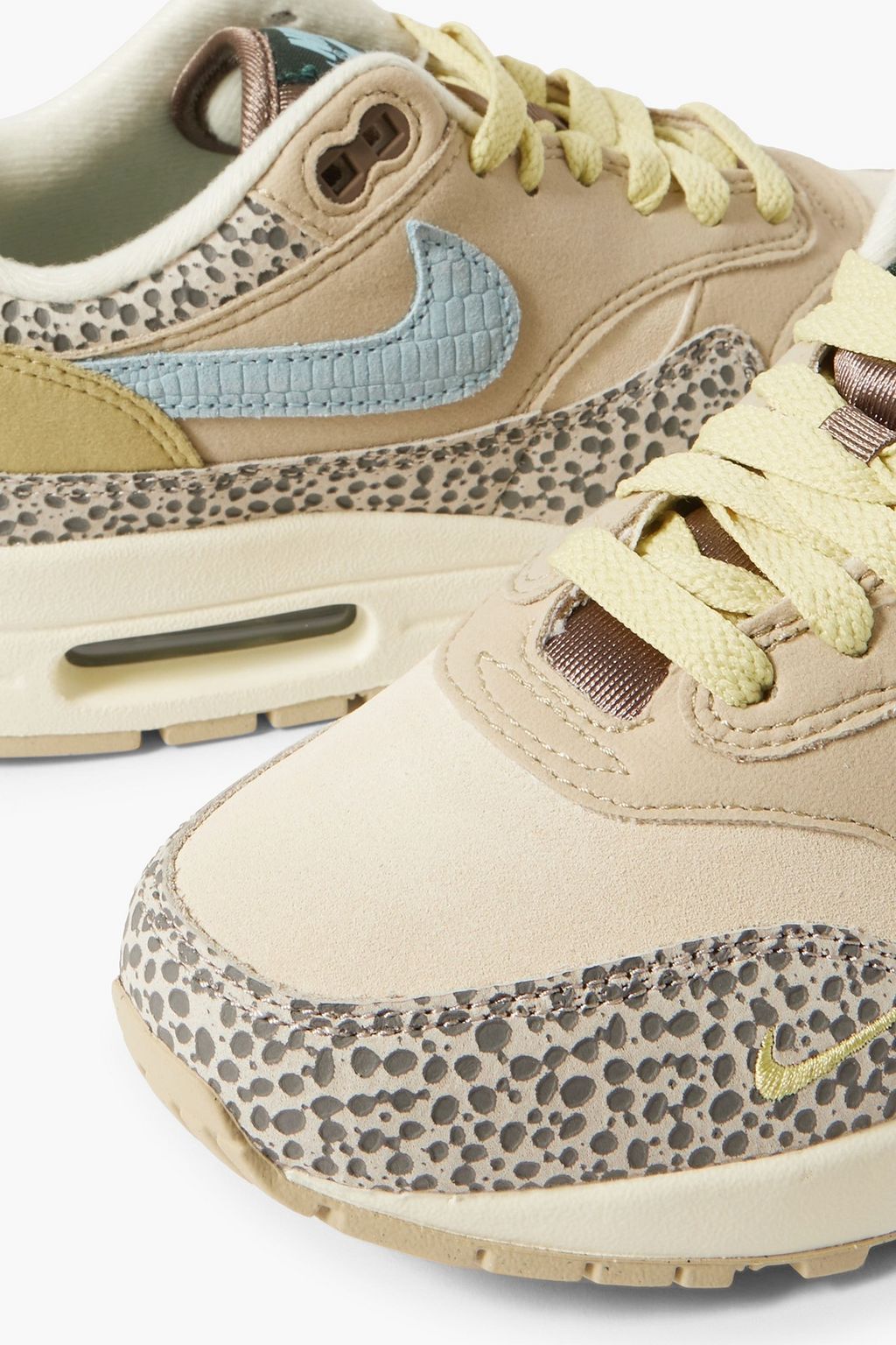 NIKE Air Max 1 shell, smooth and croc-effect leather sneakers