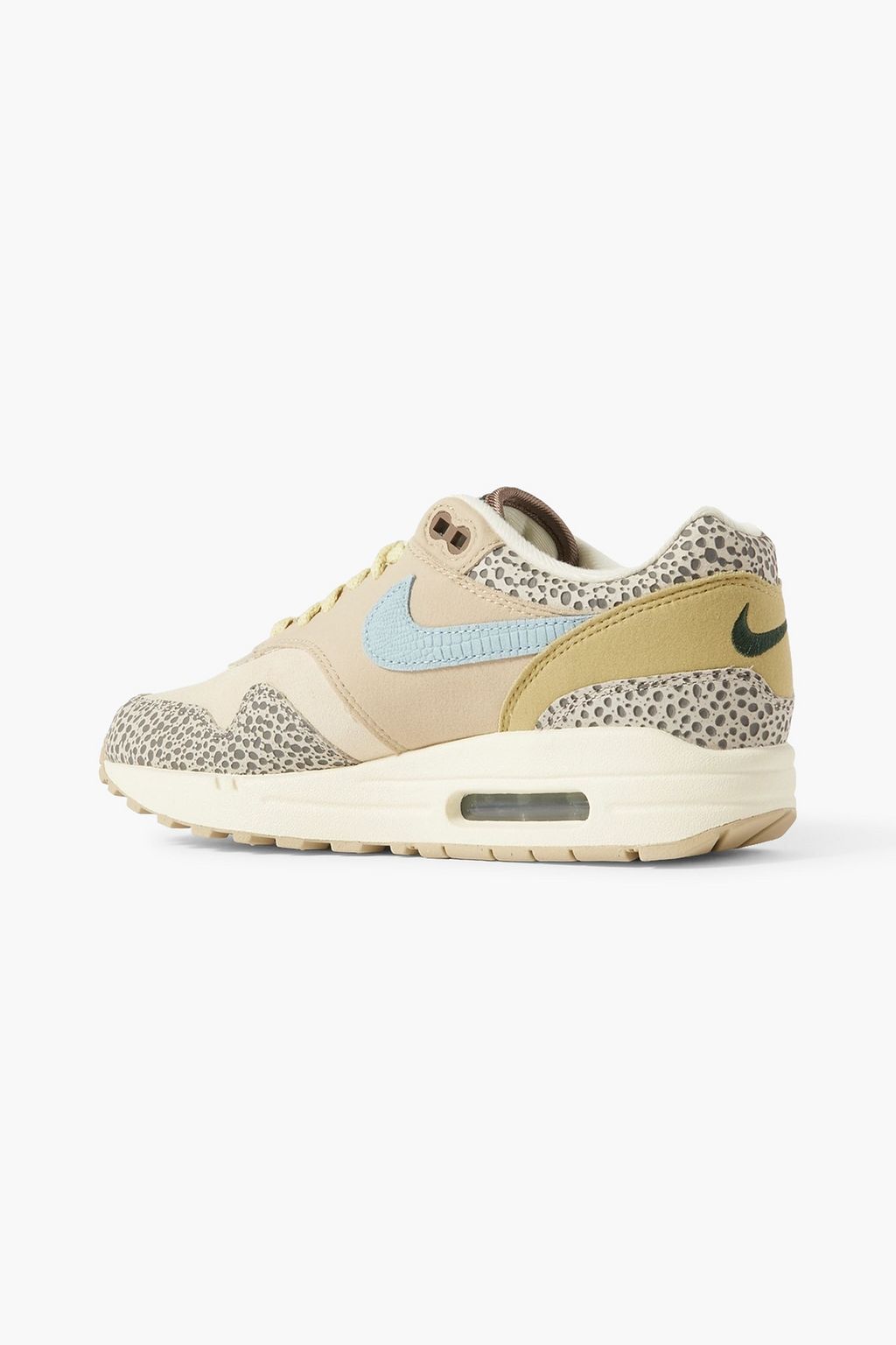 NIKE Air Max 1 shell, smooth and croc-effect leather sneakers