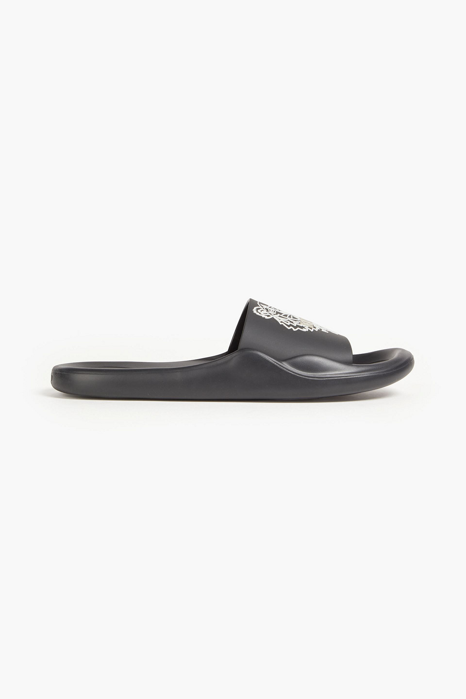 Shop Kenzo Logo-appliquéd Rubber Slides In Black