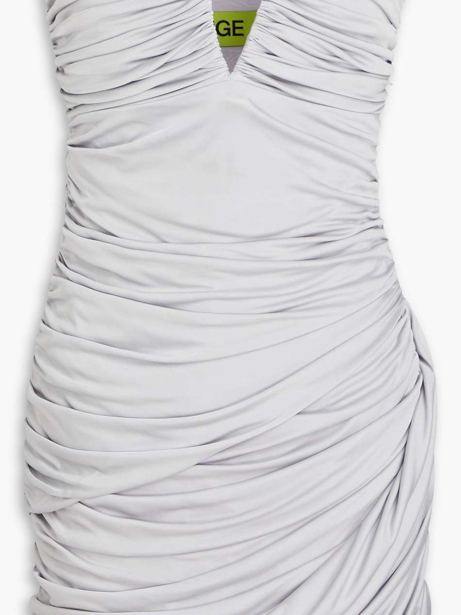 talsi strapless ruched jersey mini dress