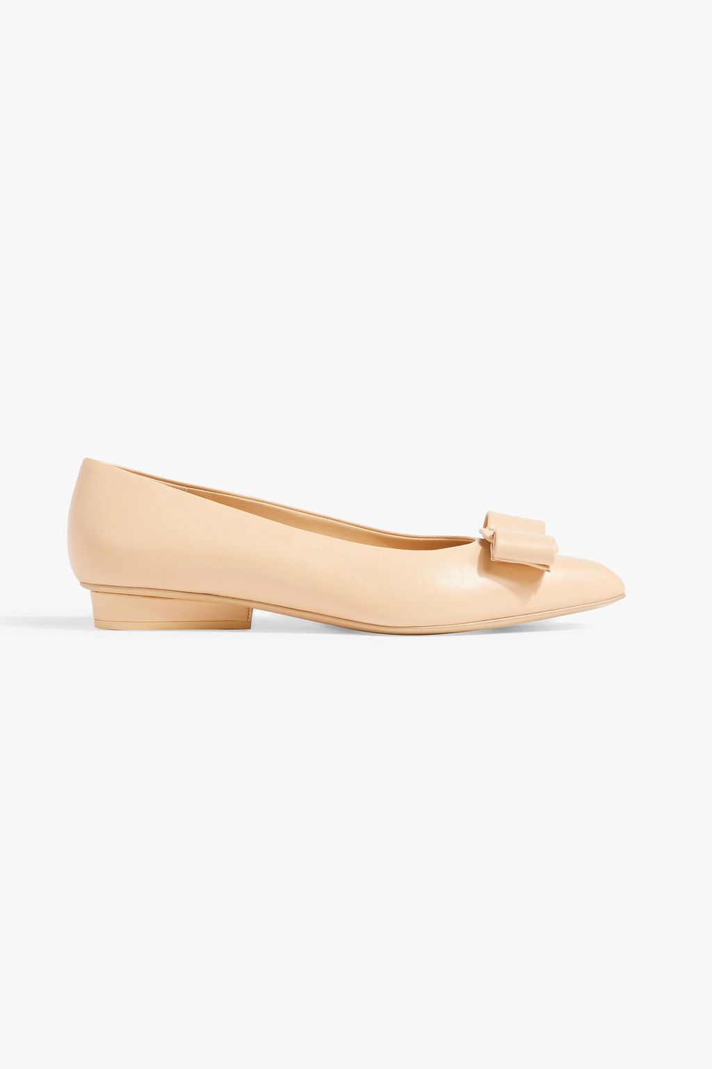 FERRAGAMO Viva bow-embellished leather point-toe flats