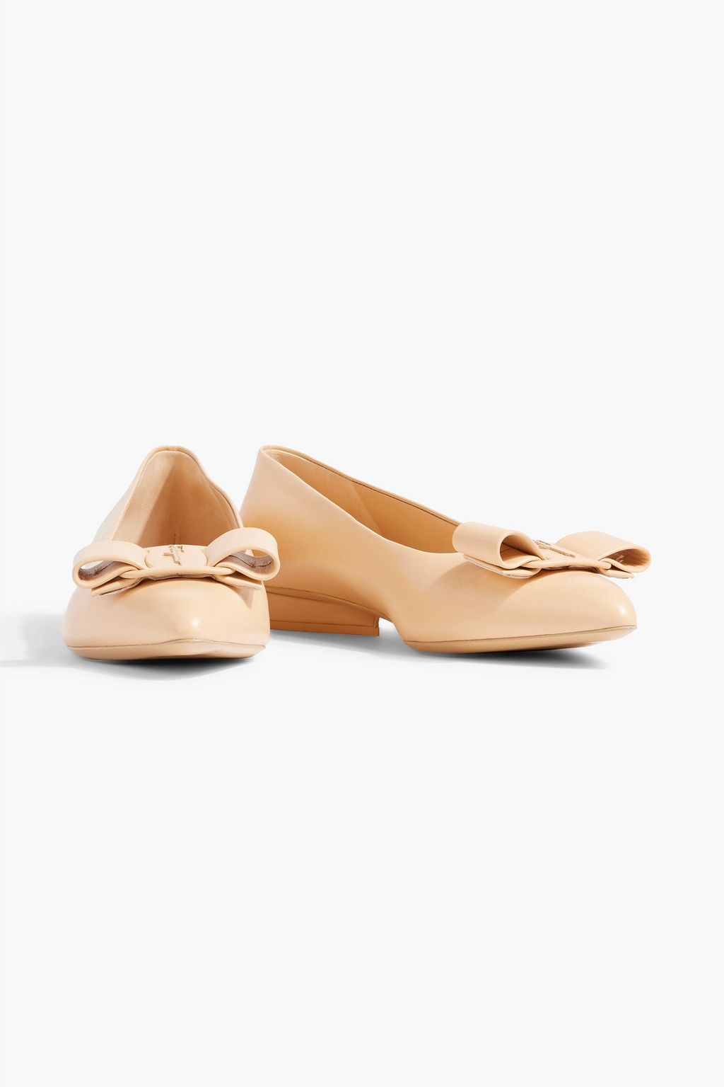 FERRAGAMO Viva bow-embellished leather point-toe flats