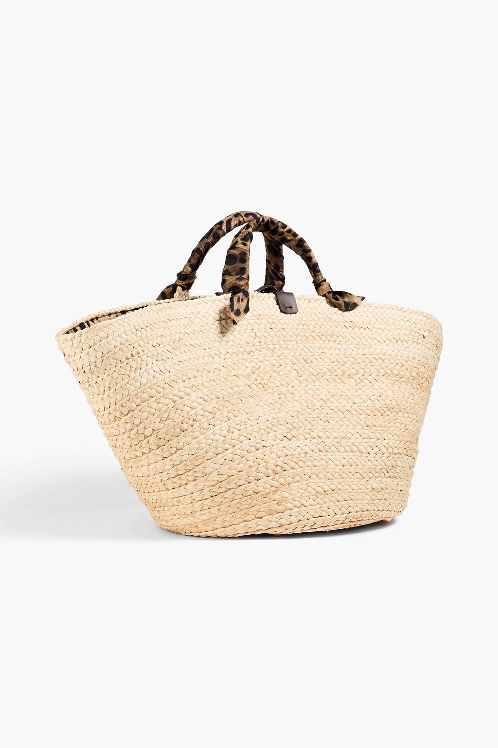 DOLCE&GABBANA Leather-trimmed straw tote