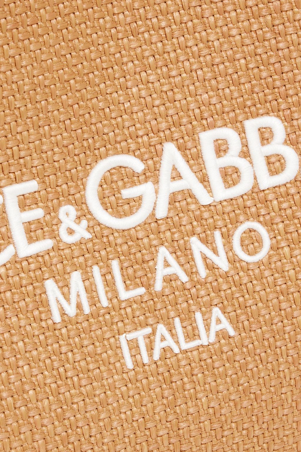 DOLCE&GABBANA Embroidered raffia tote
