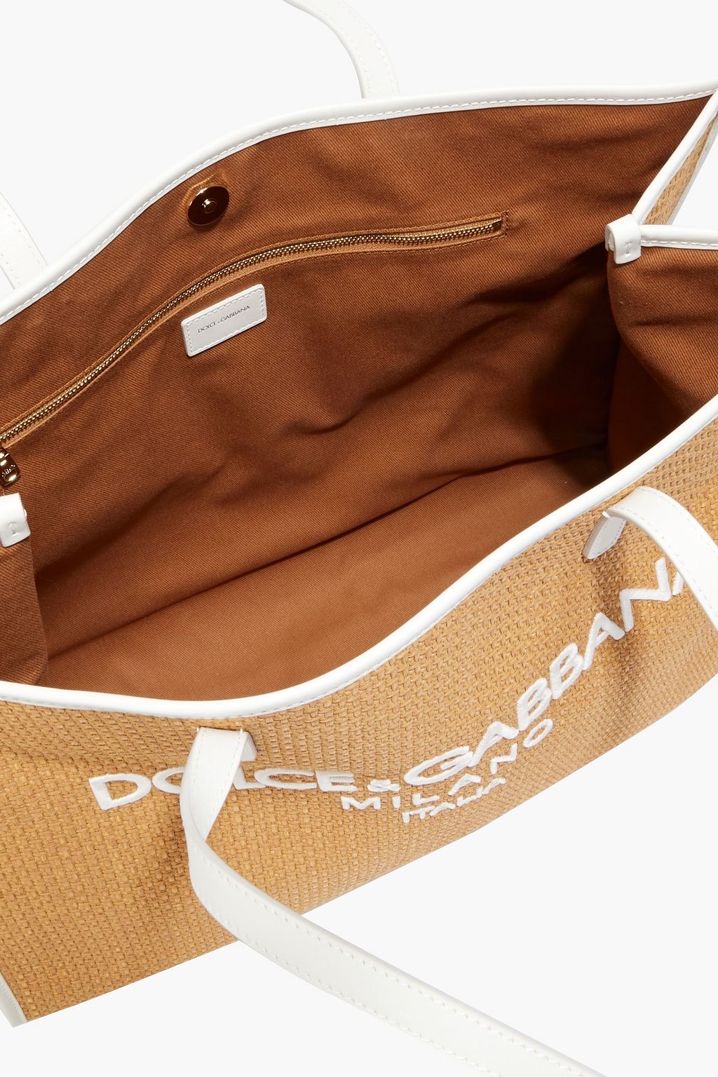 DOLCE&GABBANA Embroidered raffia tote