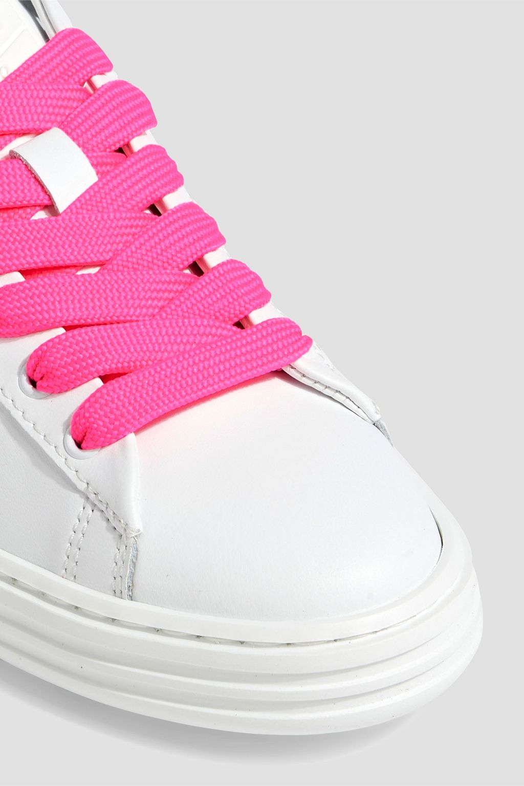 MSGM Neon two-tone leather sneakers