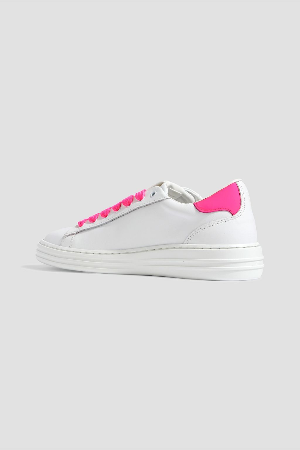 MSGM Neon two-tone leather sneakers