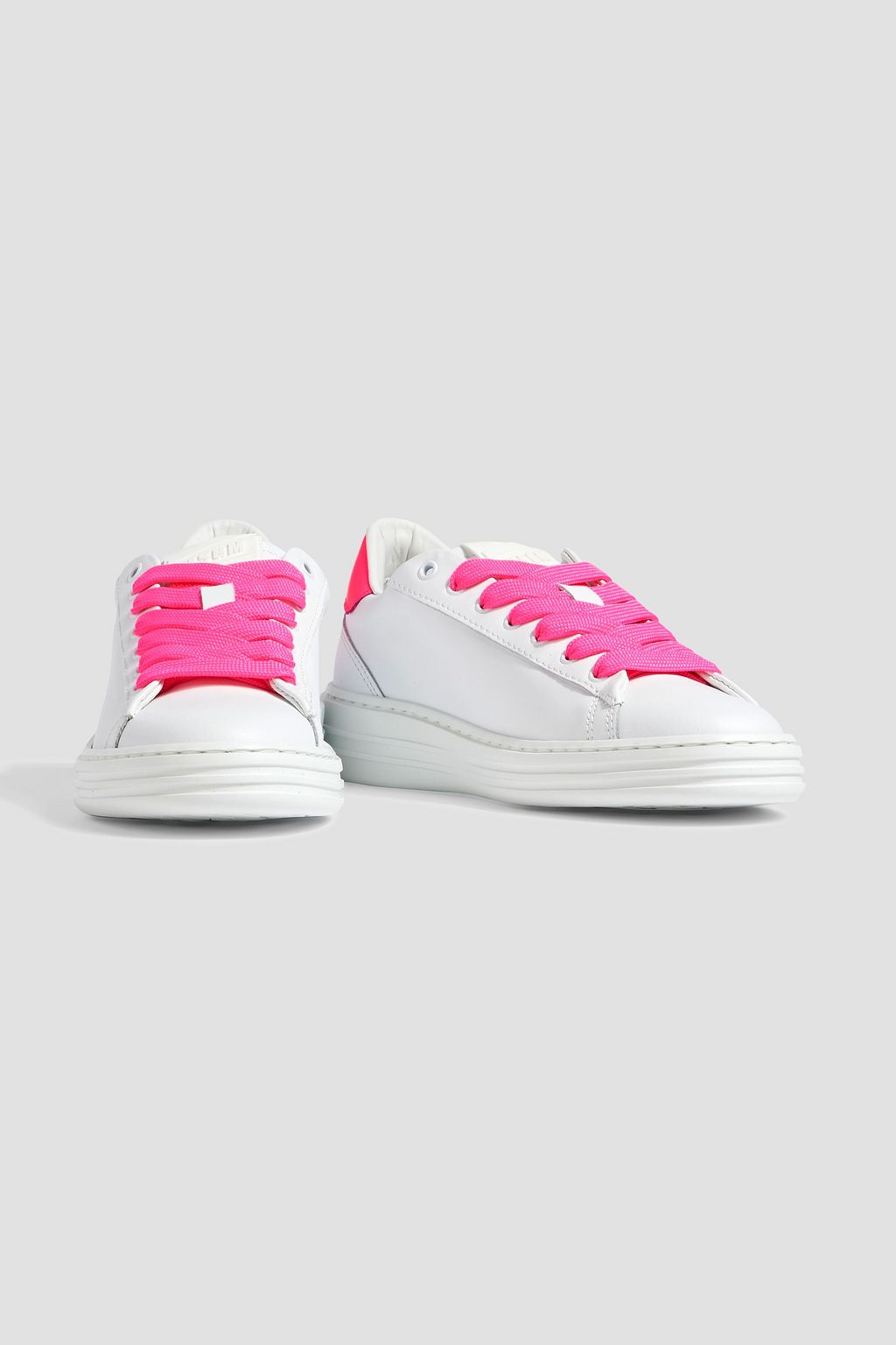 MSGM Neon two-tone leather sneakers