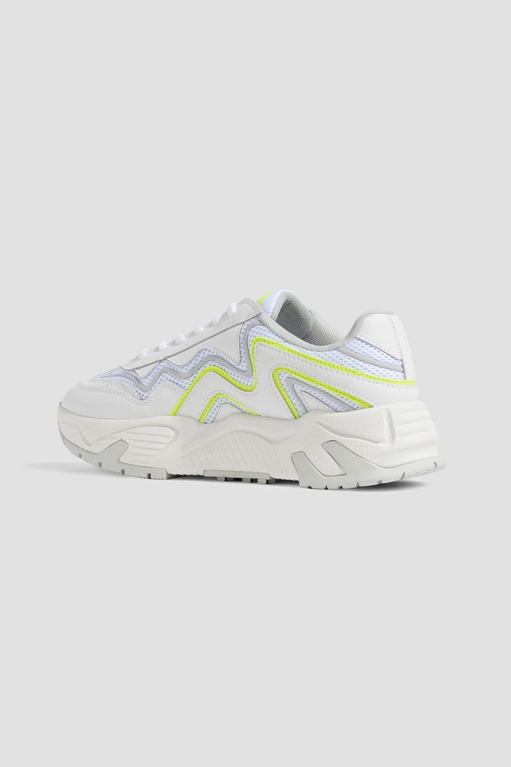 MSGM Two-tone mesh and leather sneakers