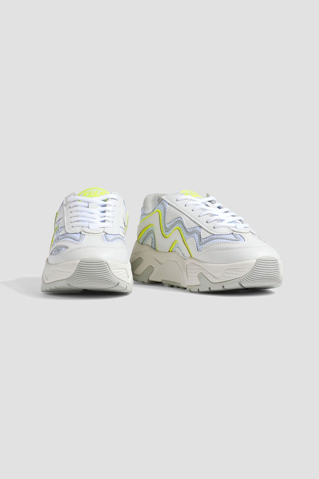 MSGM Two-tone mesh and leather sneakers