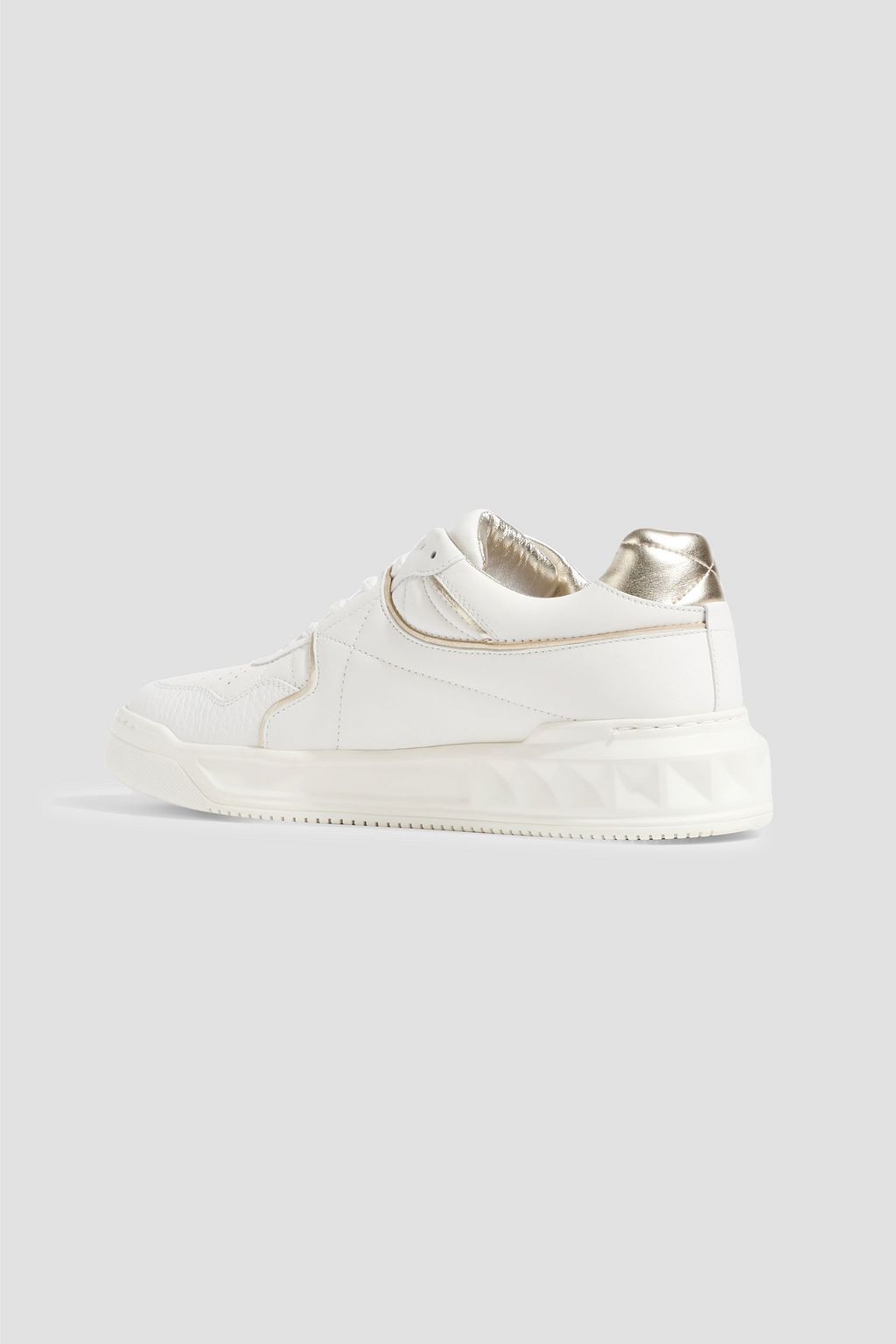 VALENTINO GARAVANI Roman Stud smooth and pebbled-leather sneakers
