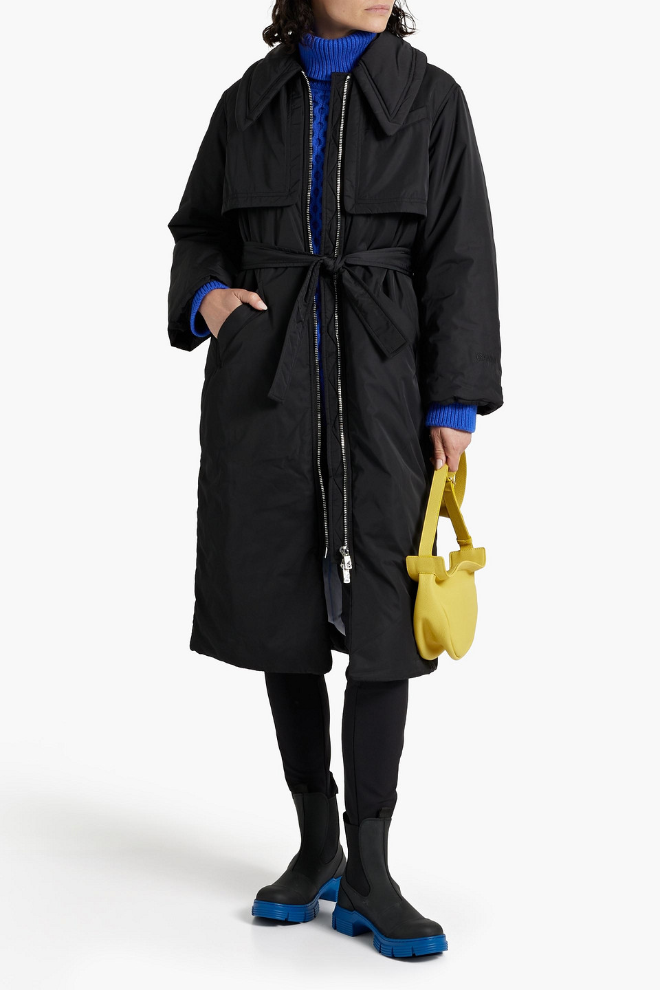  Ganni - Mantel Aus Shell - Schwarz - Xxl/xxxl 