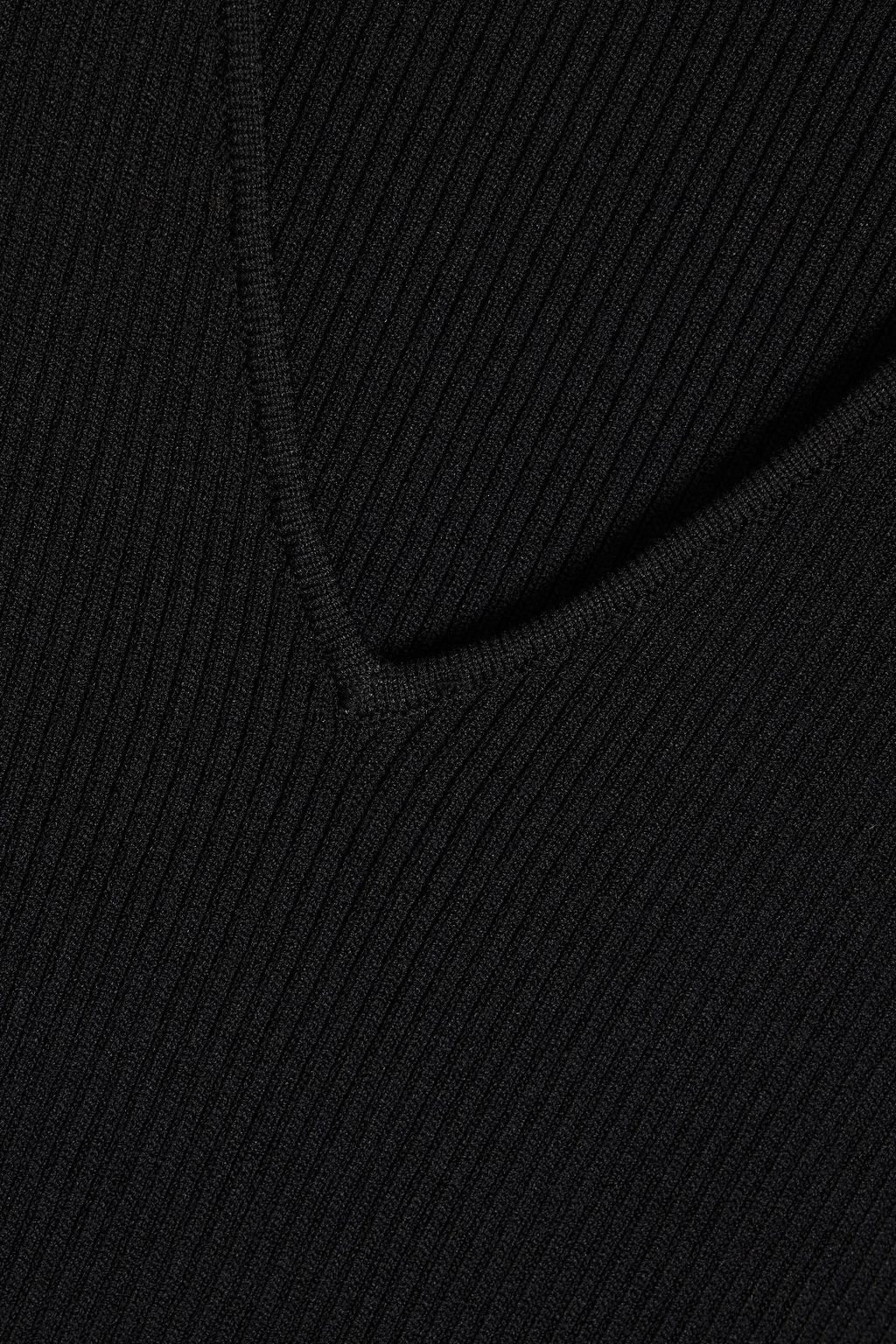 GANNI Ribbed-knit midi dress