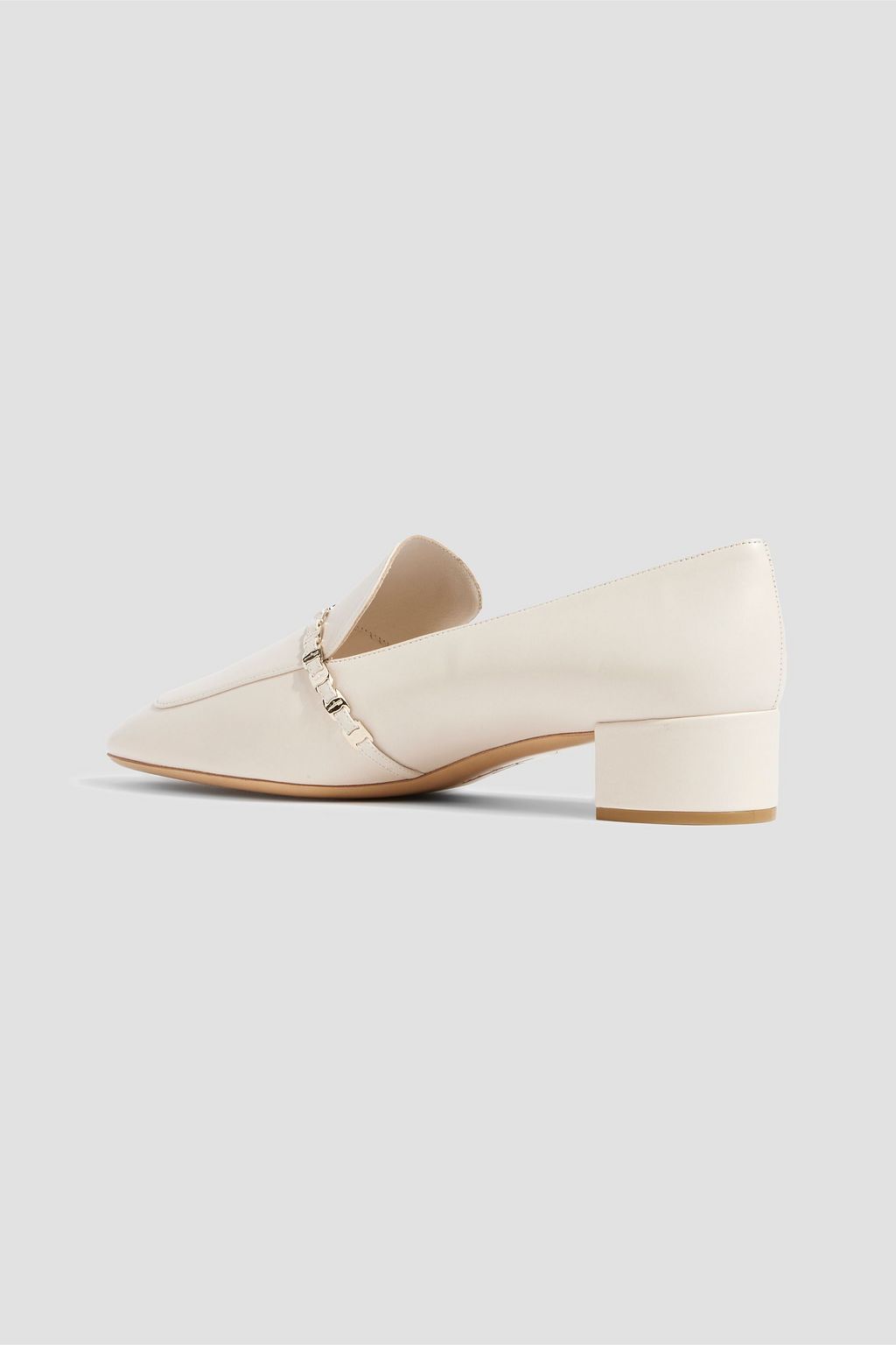 FERRAGAMO Tilos chain-trimmed leather loafers