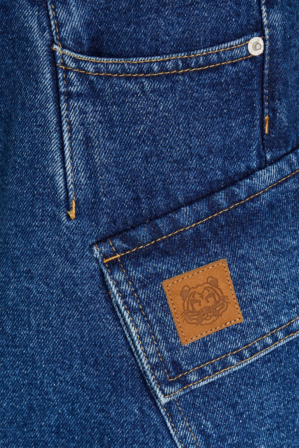 KENZO Frayed denim mini skirt