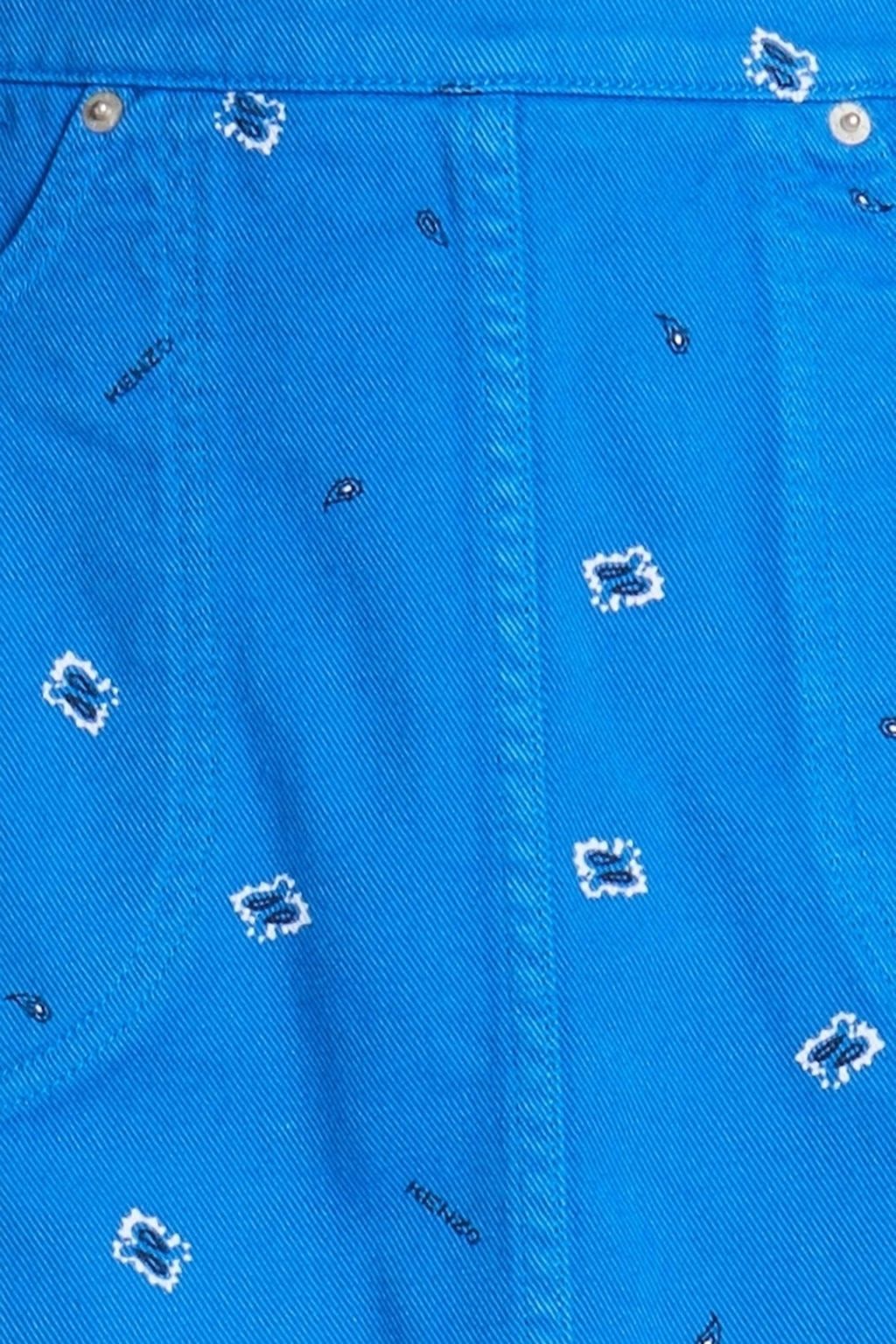 KENZO Printed denim mini skirt